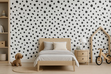 Holden Dalmatian Spot Animal  Print Wallpaper – Black & White 12940