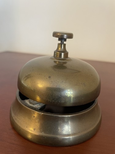 Vintage brass reception desk - brass,