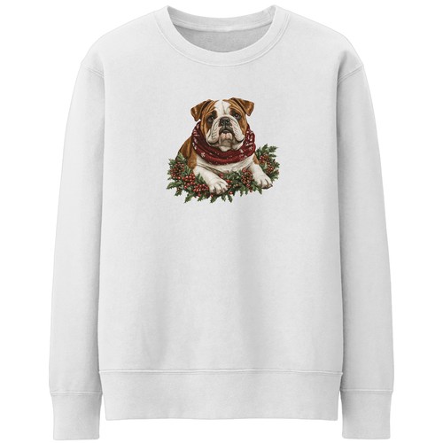 Christmas english bulldog - english,
