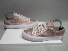 Converse All Star Low Leather Rose Gold Croc UK 5 EU 37.5