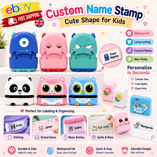 Custom name stamp with - custom, shape