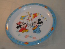 Vintage Disney Young Mickey Minnie Mouse Playing With Kites Melamine Plate 22cms