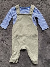 Baby Boy Dungarees Outfit Autumn Green Blue H&M John Lewis 3-9 months 