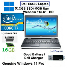 Superb Dell E6530 Fast i7 2.70GHz 512GB SSD 16GB Laptop Office 21 15.6 HD Win 11