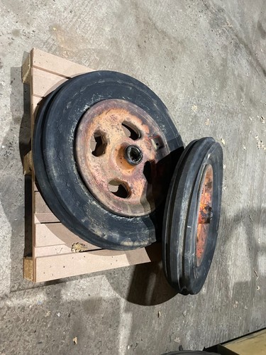 Pair cast front wheels - of, /