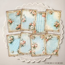 Vintage Gingham Flower ATC