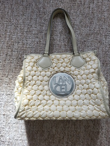 Lancel cream large tote bag - cream,