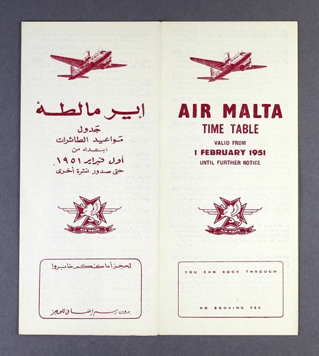 Air malta airline timetable - malta,
