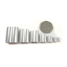 ALUMINIUM CRIMPS 1mm - 8mm "7 SIZES" FERRULES FOR  STEEL WIRE ROPE CABLE UK.