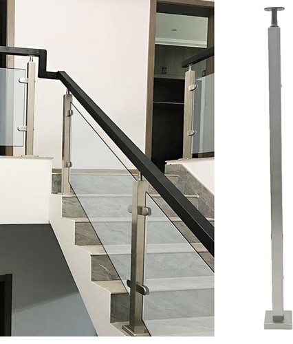 Glass railing corner post - glass,