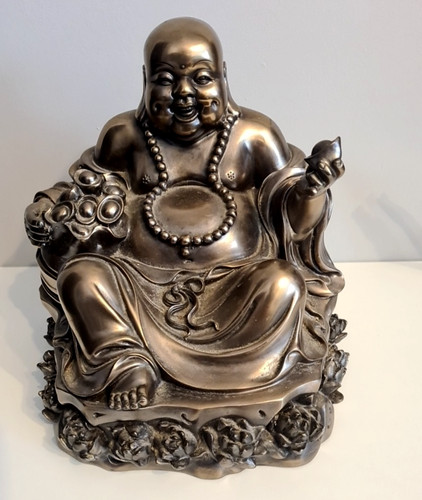 Solid laughing buddha - solid, statue