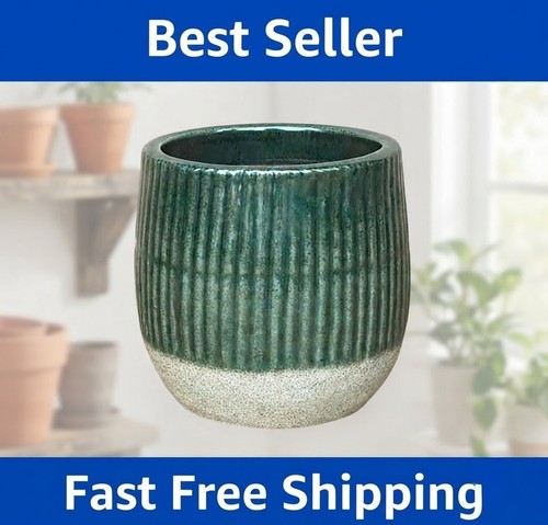 Green sable ceramic planter - 6",