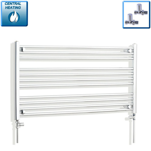 Chrome heated towel rail - heated,