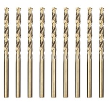 Meccion 4mm HSS Cobalt Jobber Drill Bits M35 High Speed Steel for Metal 9 pcs