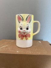 vintage bunny rabbity childs easter mug 1950s 