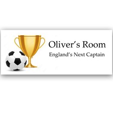 Personalised Football Door Sign -Custom Name Plate-Kids Footy Theme Bedroom