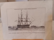 Black White Print Of HMS