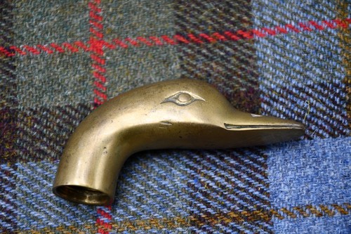 Vintage brass goose walking - brass,
