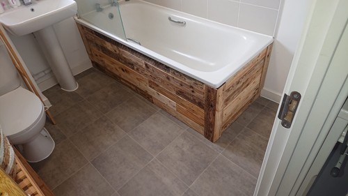 Bath panel reclaimed wood - bath,
