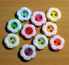 10 x 12mm Wide FLOWER Buttons