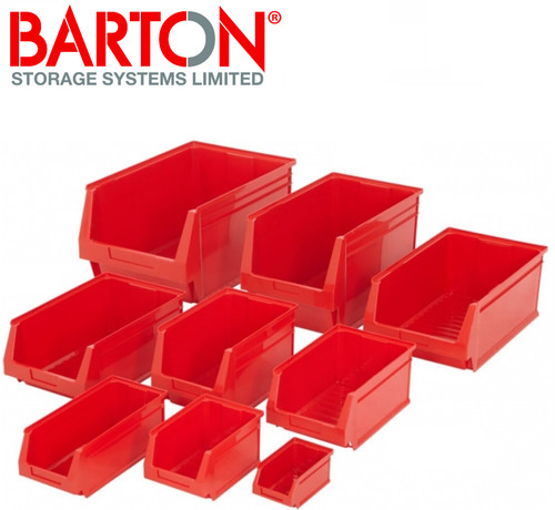 Red plastic parts lin bins - red,