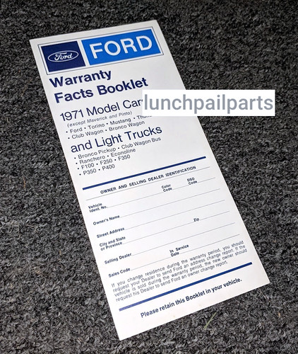 Nos ford warranty - warranty, mustang