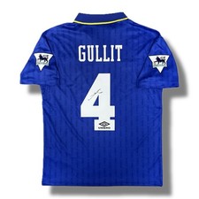 Signed RUUD GULLIT Chelsea Retro Football Home Shirt - COA & Photo Proof