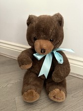 Harrods Christmas Foot Dated Bear 1990 Soft Plush 14” Chocolate Brown