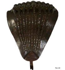 Shiva Lingam Cobra Headdress Antique Bronze Shrine Finial INDIA