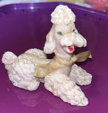 Vintage white Chalk Poodle Dog