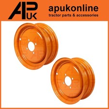 2x Front Wheel 12 Inch Rims 4 Stud for Iseki Compact Lawn Mower Ride On Tractor