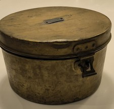 Antique tin hat box with - antique, box,