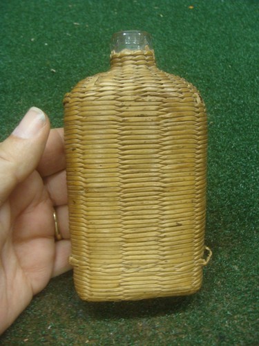 Old wicker wrapped - wrapped, flat