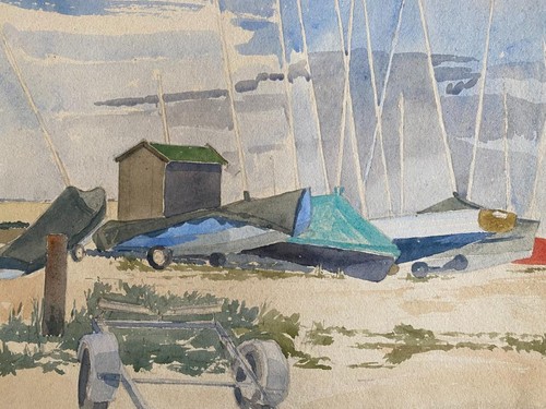 Watercolour sail boats the - boats, on