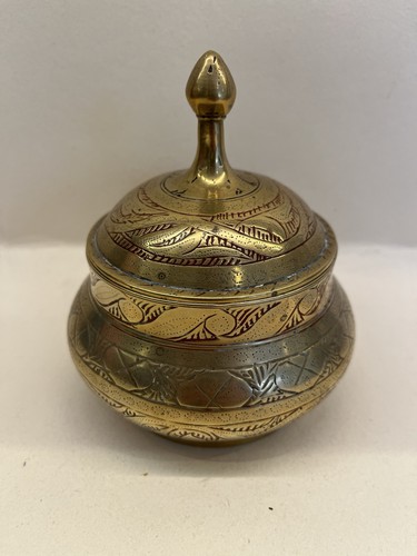 Vintage indian brass lidded - brass,
