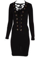 GIVENCHY BLACK KNIT MIDI DRESS