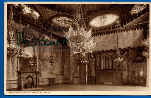 Real photo postcard music room - real,
