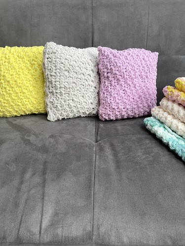 Handmade knitted cushions - cushions,