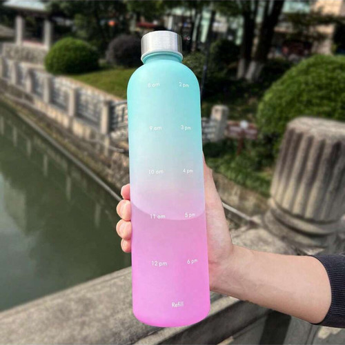 Water bottle litre with time - water,