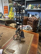 Antique Twisted Wrought iron 5 Piece Fireside Companion Set 74x28cm