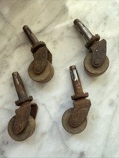 Set 4 Antique Wooden & Metal