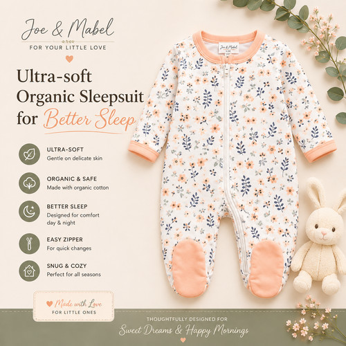 Baby girl floral - girl, sleepsuit