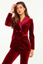 Blood Red Velvet 2 Piece Suit