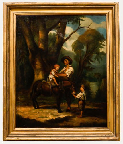 Spanish school framed 19th - school,