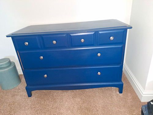 Stag blue painted - wooden, chest
