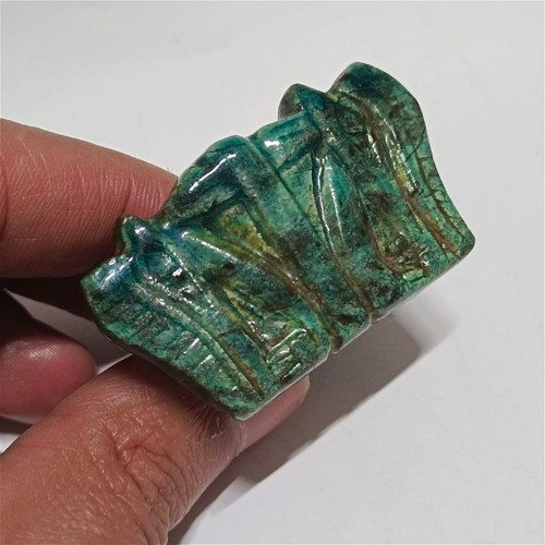 Hand carved green stone eye - eye, of