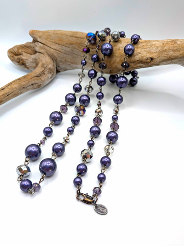 Purple faux pearl - purple, &