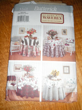 Butterick Sewing Pattern 3341 Waverly Table Treatments
