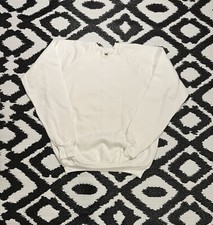 Vintage 80s Fruit Of The Loom Blank Sweatshirt White Size XL Made In USA NWOT