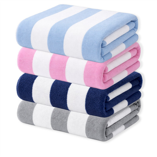 Beach towel large striped - striped, soft